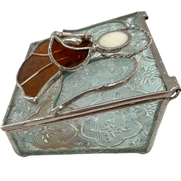 Stainglass "Angel" Trinket Box with Mirror Bottom - Picture 3 of 7